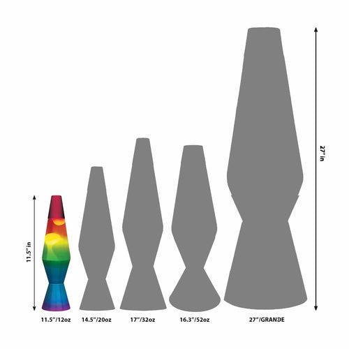 11.5" LAVA LAMP RAINBOW - WHITE/TRICOLOR - MD18