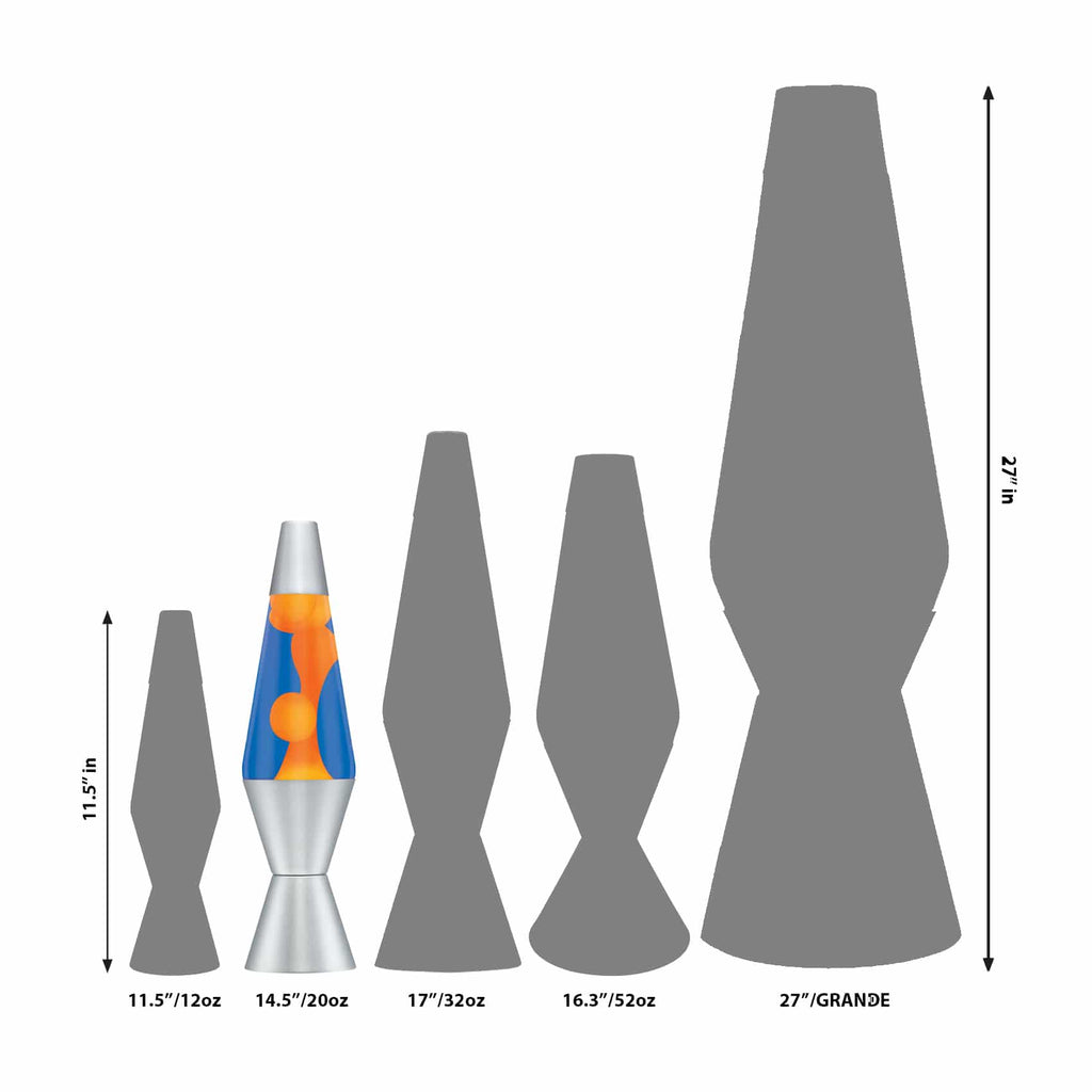 14.5" LAVA LAMP - ORANGE/BLUE/SILVER - WR32