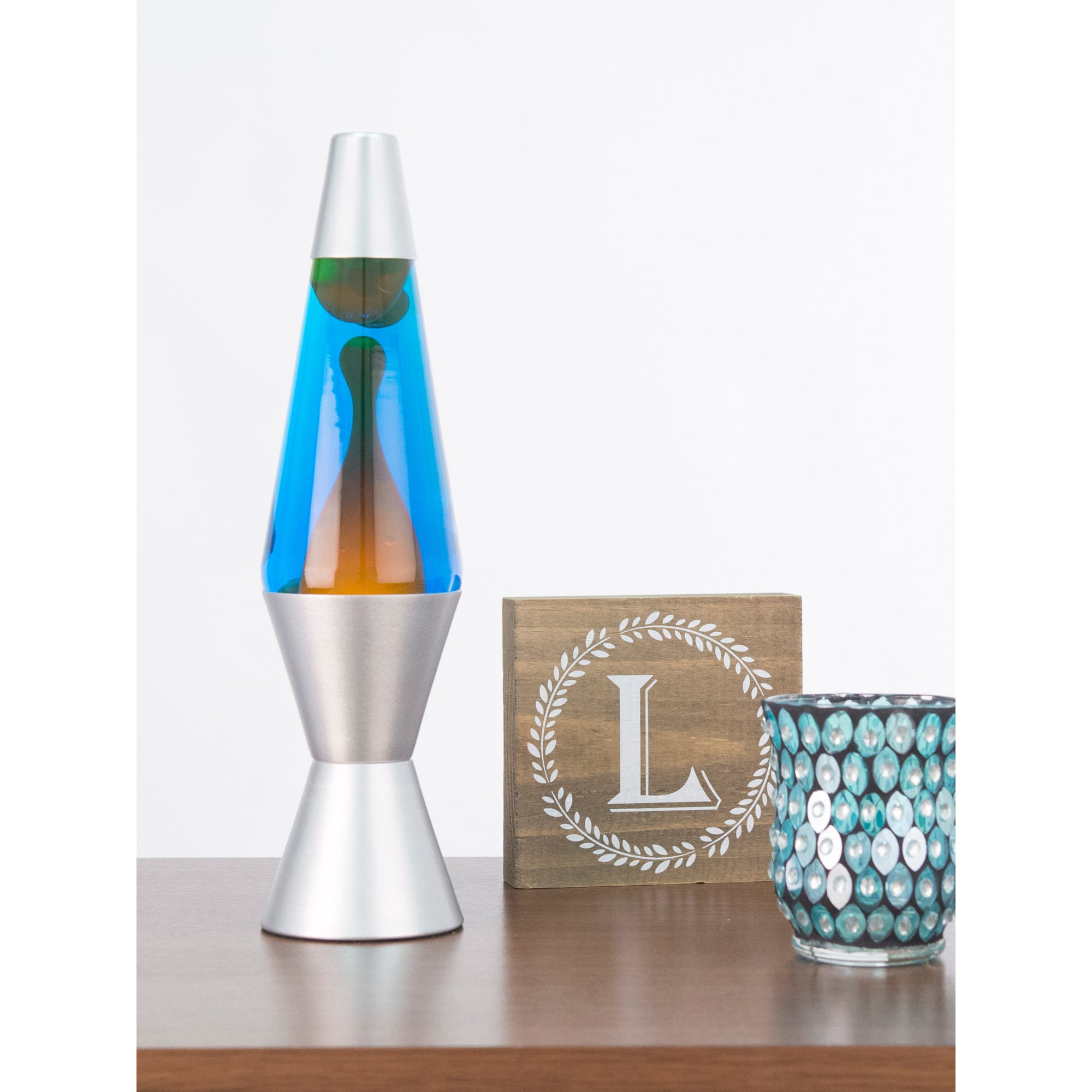 14.5" LAVA LAMP - ORANGE/BLUE/SILVER - WR32