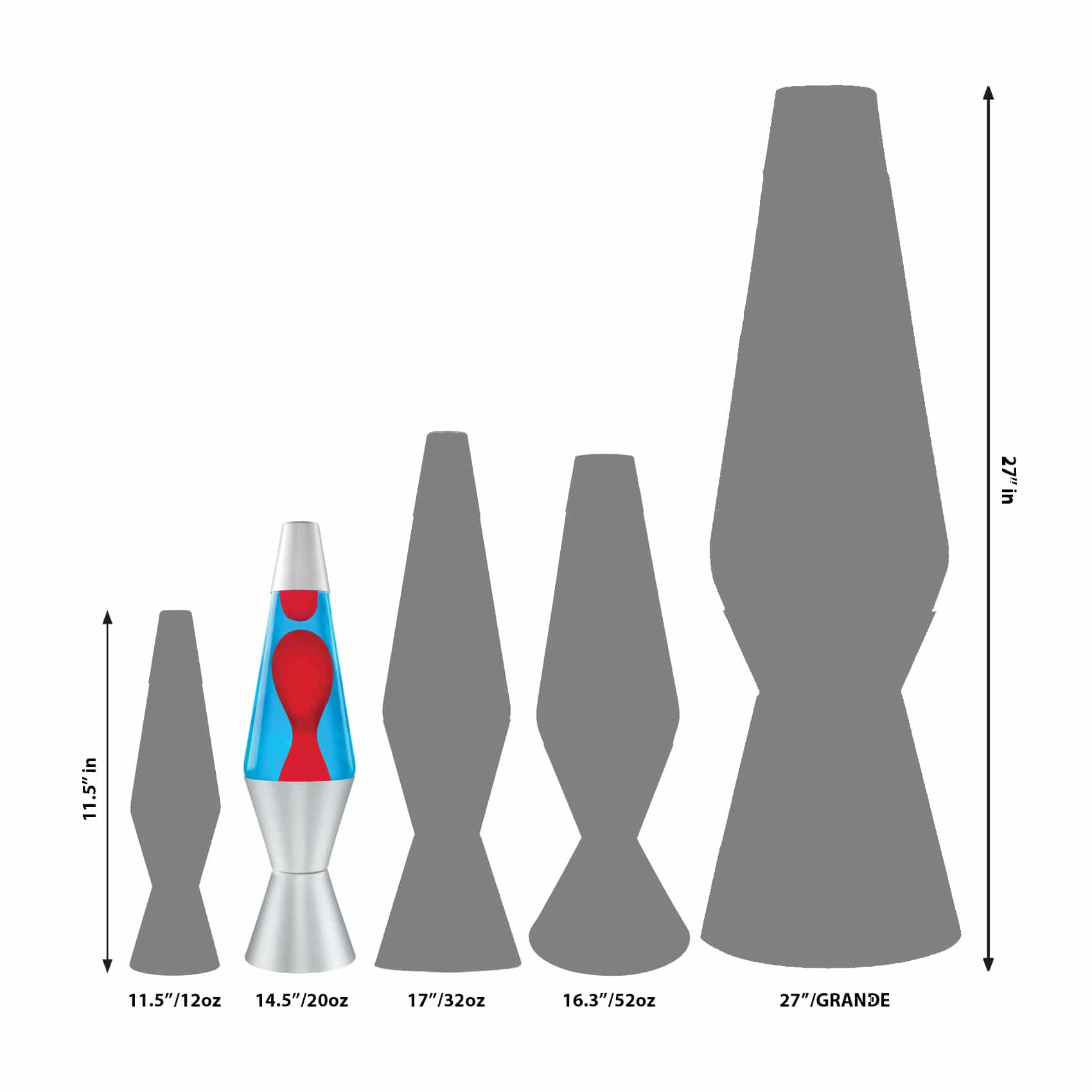 14.5" LAVA LAMP - RED/BLUE/SILVER - LCHF