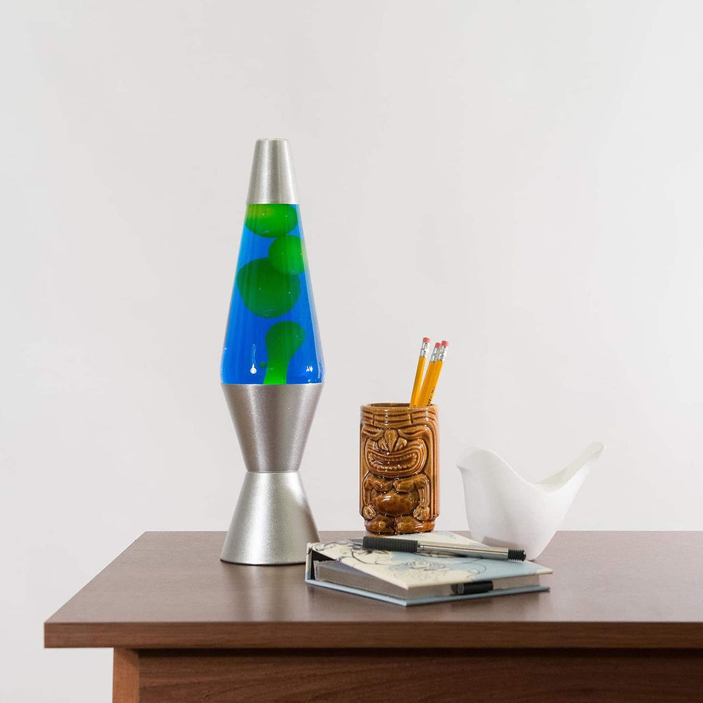 14.5" LAVA LAMP - YELLOW/BLUE/SILVER - ORAW
