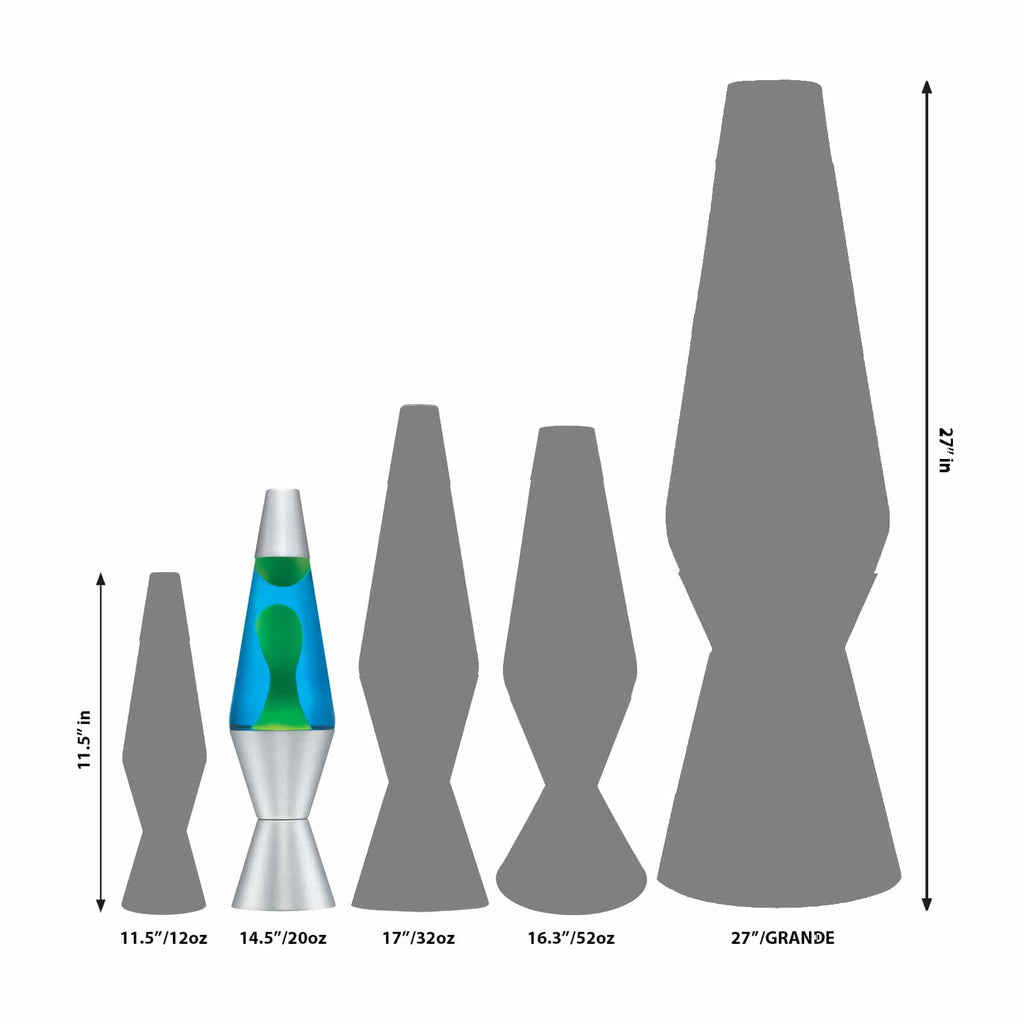 14.5" LAVA LAMP - YELLOW/BLUE/SILVER - ORAW