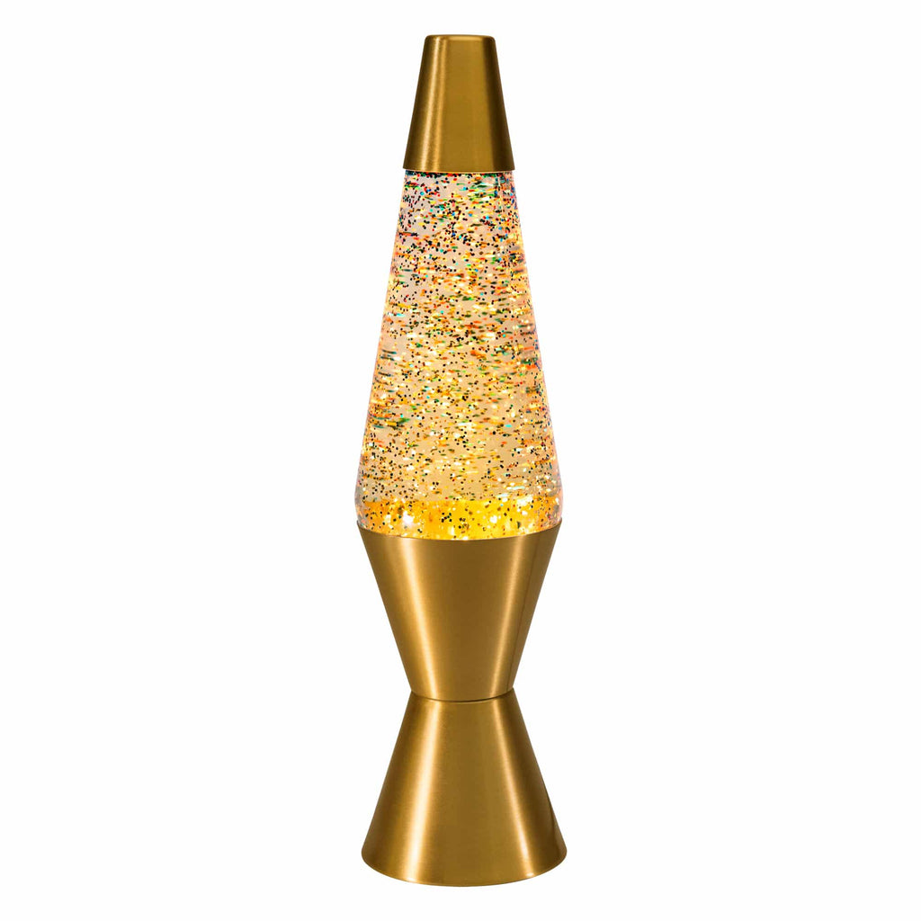 14.5" LAVA LAMP RAINBOW GLITTER - CLEAR/GOLD - 68AX