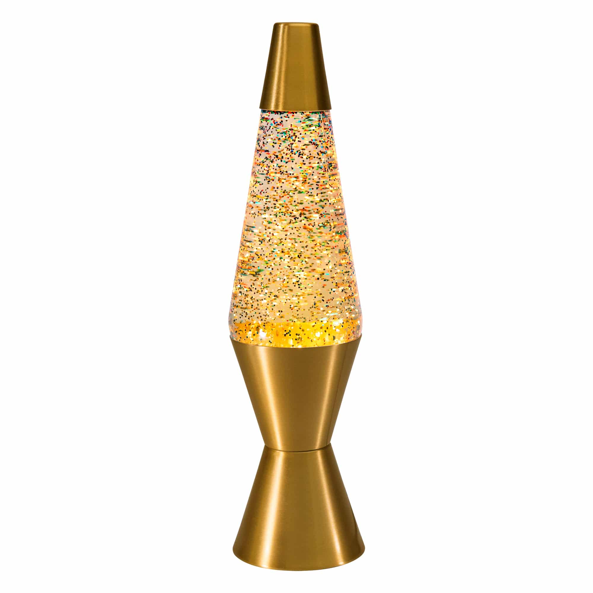 14.5" LAVA LAMP RAINBOW GLITTER - CLEAR/GOLD - 68AX