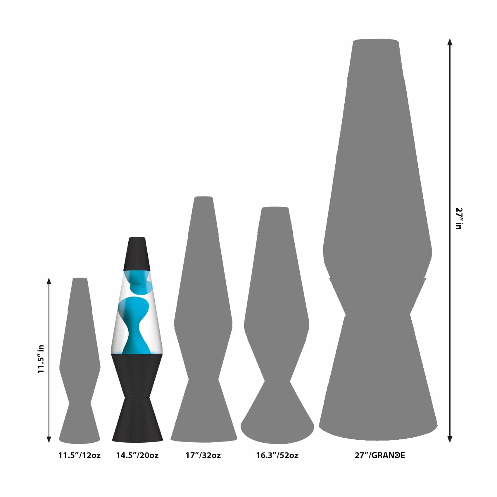 14.5" LAVA LAMP NEON - BLUE/CLEAR/BLACK - 3BPU