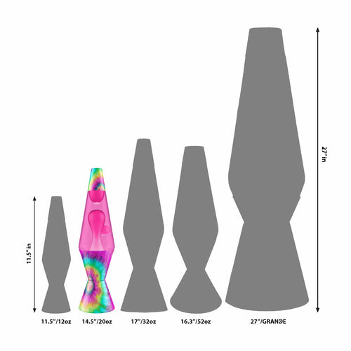 14.5" LAVA LAMP - TIE DYE PINK SPIRAL - MUUD