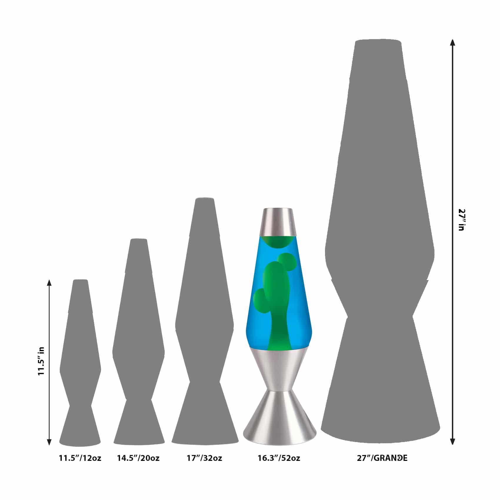 16.3" LAVA LAMP - YELLOW/BLUE/SILVER - ZWF3