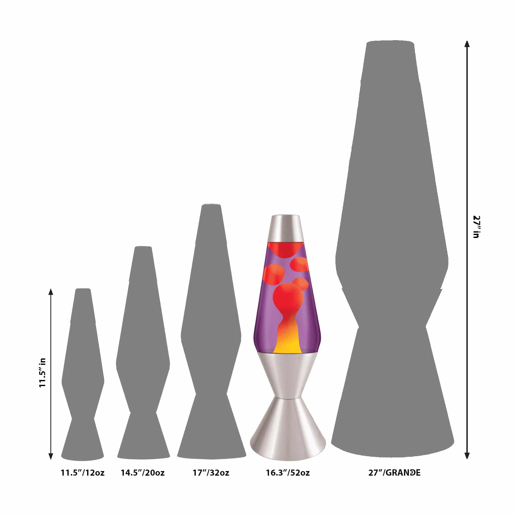 16.3" LAVA LAMP - YELLOW/PURPLE/SILVER - LCYZ