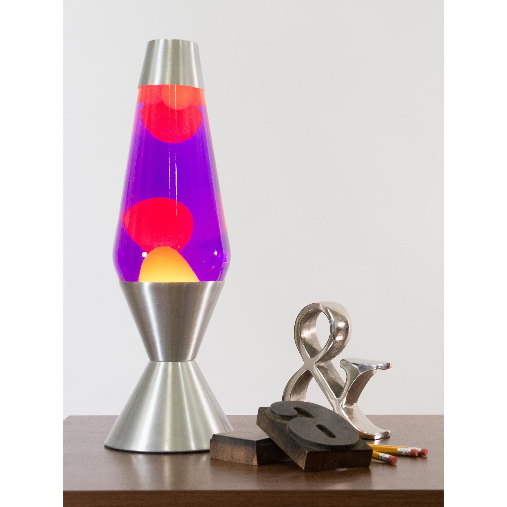 16.3" LAVA LAMP - YELLOW/PURPLE/SILVER - LCYZ