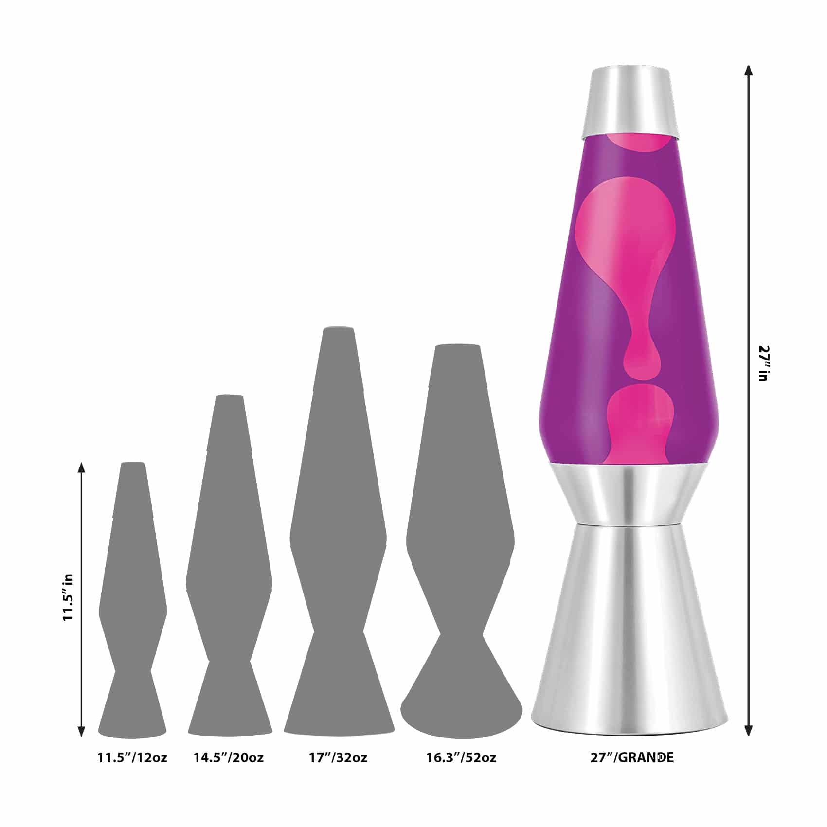 27" LAVA LAMP GRANDE - PINK/PURPLE/SILVER - ZLDK